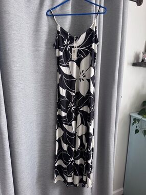 Z Supply Black and White Floral Maxi Slip Dress